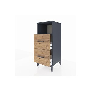 Hyperion Komodin Tek Raflı 2 Çekmeceli 44x44x106 Antrasit-çam
