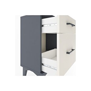 Arges Komodin 2 Çekmeceli 44x30x64 Antrasit-aytaşı