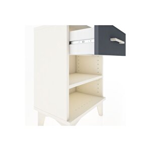 Arges Komodin Tek Raflı Tek Çekmeceli 44x30x64 Aytaşı-antrasit