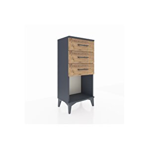 Arges Komodin 3 Çekmeceli 44x30x96 Antrasit-çam