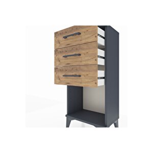 Arges Komodin 3 Çekmeceli 44x30x96 Antrasit-çam