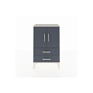 Arges Komodin 2 Raflı 2 Çekmeceli 2 Kapaklı 60x30x96 Aytaşı-antrasit