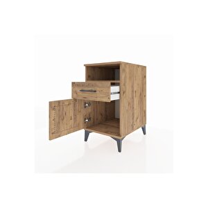 Kronos Komodin Tek Raflı Tek Çekmeceli Tek Kapaklı 44x59x80 Çam-çam