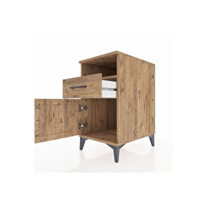 Kronos Komodin Tek Raflı Tek Çekmeceli Tek Kapaklı 44x59x80 Çam-çam
