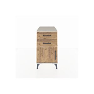 Kronos Komodin Tek Raflı 2 Çekmeceli Tek Kapaklı 44x59x80 Aytaşı-çam