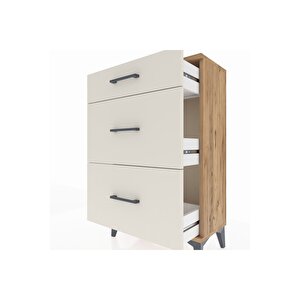 Arges Komodin 3 Çekmeceli 60x30x96 Çam-aytaşı