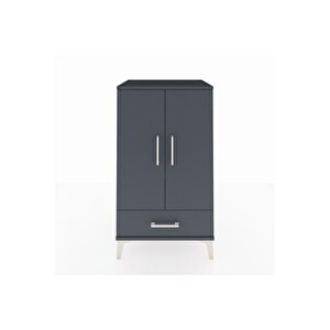 Hyperion Komodin 3 Raflı Tek Çekmeceli 2 Kapaklı 60x44x106 Antrasit-antrasit