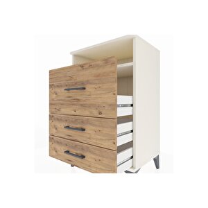 Hyperion Komodin Tek Raflı 3 Çekmeceli 60x44x96 Aytaşı-çam