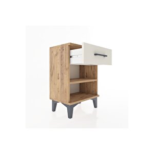 Arges Komodin Tek Raflı Tek Çekmeceli 44x30x64 Çam-aytaşı