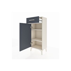 Arges Komodin 2 Raflı Tek Çekmeceli Tek Kapaklı 44x30x106 Aytaşı-antrasit