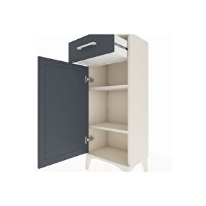 Arges Komodin 2 Raflı Tek Çekmeceli Tek Kapaklı 44x30x106 Aytaşı-antrasit