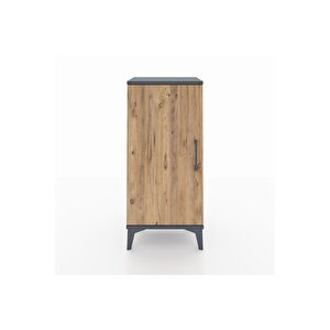 Arges Komodin 2 Raflı Tek Kapaklı 44x30x96 Antrasit-çam