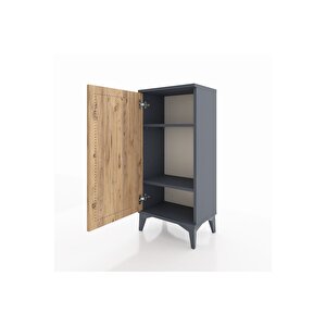 Arges Komodin 2 Raflı Tek Kapaklı 44x30x96 Antrasit-çam