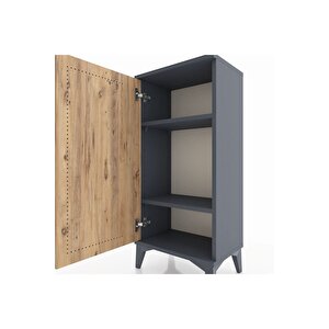 Arges Komodin 2 Raflı Tek Kapaklı 44x30x96 Antrasit-çam