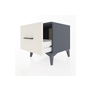 Hyperion Komodin Tek Çekmeceli 44x44x48 Antrasit-aytaşı