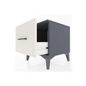 Hyperion Komodin Tek Çekmeceli 44x44x48 Antrasit-aytaşı