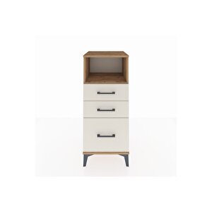 Hyperion Komodin Tek Raflı 3 Çekmeceli 44x44x106 Çam-aytaşı