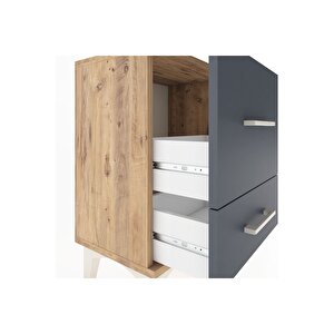 Arges Komodin 2 Çekmeceli 44x30x64 Çam-antrasit