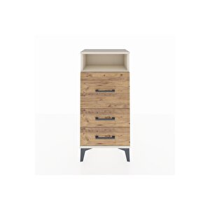 Arges Komodin Tek Raflı 3 Çekmeceli 44x30x96 Aytaşı-çam