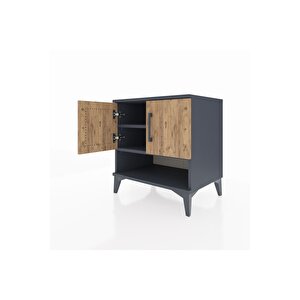 Hyperion Komodin 2 Raflı 2 Kapaklı 60x44x64 Antrasit-çam