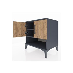 Hyperion Komodin 2 Raflı 2 Kapaklı 60x44x64 Antrasit-çam