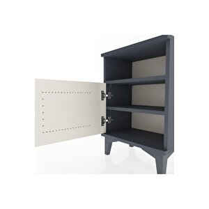 Arges Komodin 2 Raflı Tek Kapaklı 44x30x64 Antrasit-aytaşı