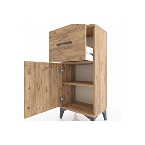 Arges Komodin Tek Raflı Tek Çekmeceli Tek Kapaklı 44x30x96 Çam-çam