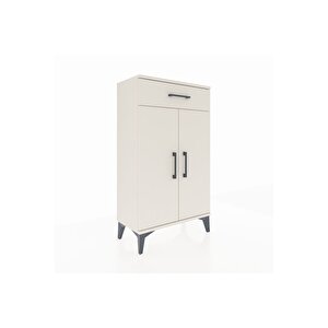 Arges Komodin 2 Raflı Tek Çekmeceli 2 Kapaklı 60x30x106 Aytaşı-aytaşı