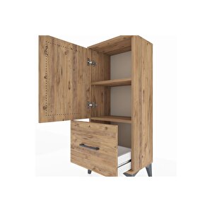 Arges Komodin 2 Raflı Tek Çekmeceli Tek Kapaklı 44x30x106 Çam-çam