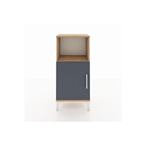 Arges Komodin 2 Raflı Tek Kapaklı 44x30x96 Çam-antrasit