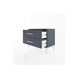 Arges Komodin 2 Çekmeceli 60x30x48 Antrasit-antrasit