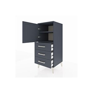 Hyperion Komodin 2 Raflı 3 Çekmeceli Tek Kapaklı 44x44x106 Antrasit-antrasit