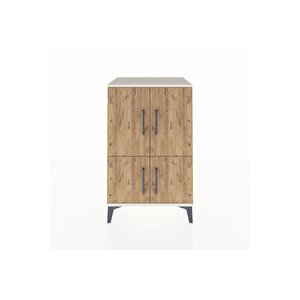 Hyperion Komodin 3 Raflı 4 Kapaklı 60x44x96 Aytaşı-çam