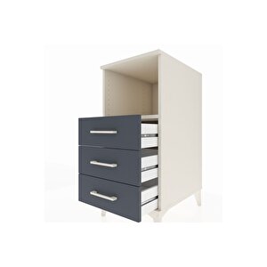 Kronos Komodin Tek Raflı 3 Çekmeceli 44x59x96 Aytaşı-antrasit