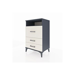 Hyperion Komodin Tek Raflı 3 Çekmeceli 60x44x96 Antrasit-aytaşı