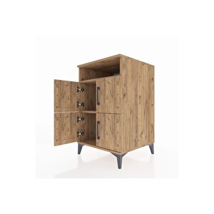 Kronos Komodin 2 Raflı 4 Kapaklı 60x59x96 Çam-çam