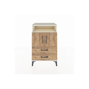 Hyperion Komodin 2 Raflı 2 Çekmeceli 2 Kapaklı 60x44x96 Aytaşı-çam