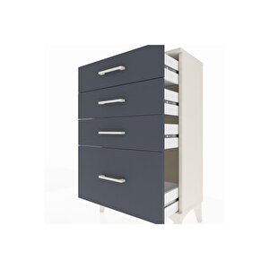 Arges Komodin 4 Çekmeceli 60x30x96 Aytaşı-antrasit