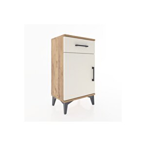 Arges Komodin Tek Raflı Tek Çekmeceli Tek Kapaklı 44x30x80 Çam-aytaşı