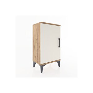 Arges Komodin Tek Raflı Tek Çekmeceli Tek Kapaklı 44x30x80 Çam-aytaşı