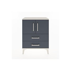 Arges Komodin 2 Raflı 2 Çekmeceli 2 Kapaklı 60x30x80 Aytaşı-antrasit