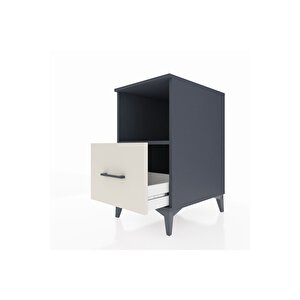 Kronos Komodin Tek Raflı Tek Çekmeceli 44x59x80 Antrasit-aytaşı