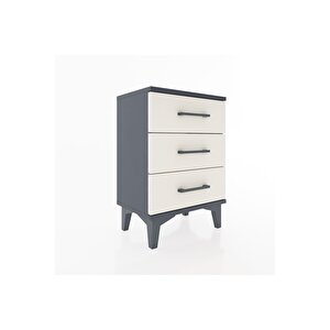 Arges Komodin 3 Çekmeceli 44x30x64 Antrasit-aytaşı