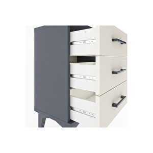 Arges Komodin 3 Çekmeceli 44x30x64 Antrasit-aytaşı