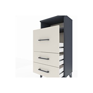 Arges Komodin Tek Raflı 3 Çekmeceli 44x30x96 Antrasit-aytaşı