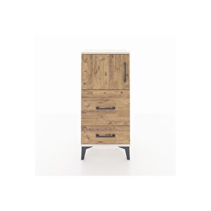 Arges Komodin Tek Raflı 2 Çekmeceli Tek Kapaklı 44x30x96 Aytaşı-çam