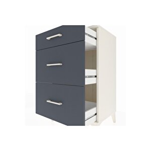 Hyperion Komodin 3 Çekmeceli 60x44x96 Aytaşı-antrasit