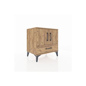 Hyperion Komodin 2 Raflı Tek Çekmeceli 2 Kapaklı 60x44x64 Çam-çam