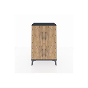 Hyperion Komodin 3 Raflı 4 Kapaklı 60x44x96 Antrasit-çam