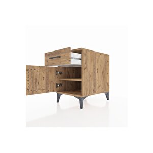 Kronos Komodin Tek Raflı Tek Çekmeceli Tek Kapaklı 44x59x64 Çam-çam